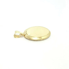 Load image into Gallery viewer, 14k solid tri color gold oval jesus pendant charm cubic zirconia fine gift 1.1g
