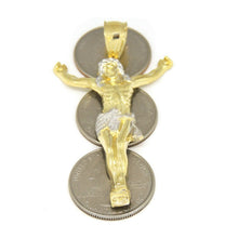 Load image into Gallery viewer, 10k two tone gold Jesus full body religious gift for him her pendant charm 4.6g
