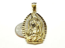 Load image into Gallery viewer, 10k gold virgin Mary Guadalupe pendant charm gift fine religious jewelry 8.9g
