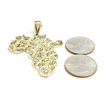Load image into Gallery viewer, 10k yellow gold nugget Africa continent outline map pendant charm jewelry 9.2g
