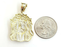 Load image into Gallery viewer, New 10k yellow gold jesus face head pendant charm fine religious gift jewelry 6g
