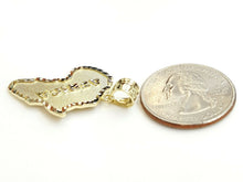 Load image into Gallery viewer, 10k yellow gold Africa continent outline map pendant charm fine gift unisex 2.6g
