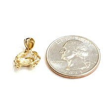 Load image into Gallery viewer, New 14k yellow Gold tiny crab cancer zodiac sign Pendant charm fine jewelry 1.2g
