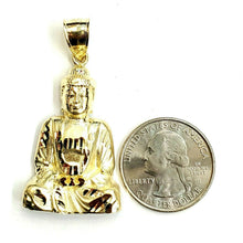 Load image into Gallery viewer, New 10k yellow gold buddha Buda Buddah pendant charm fine religious jewelry 5.8g
