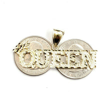 Load image into Gallery viewer, 10k yellow Gold Queen Crown Tiara Pendant charm diamond cut fine jewelry 4.4g
