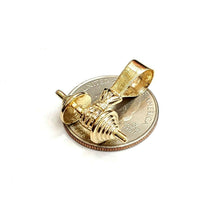 Load image into Gallery viewer, 14k Yellow Gold 3D Dumbbell hand weight lifter Pendant charm fine jewelry 5.5g
