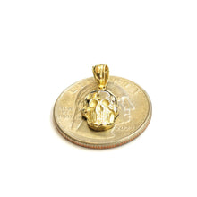 Load image into Gallery viewer, New 14k yellow Gold tiny Skull mummy dead Bone Pendant Gift fine jewelry 1.4g
