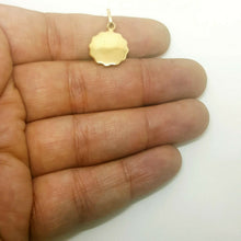 Load image into Gallery viewer, 14k yellow gold round hollow angel pendant charm fine gift jewelry 0.60" 1.5g
