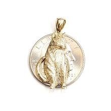 Load image into Gallery viewer, New 14k solid yellow Gold cat full body Pendant charm fine jewelry gift pet 2.3g
