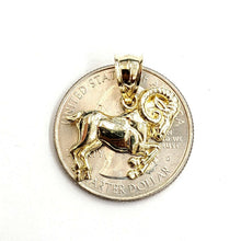 Load image into Gallery viewer, 10k yellow solid Gold Ram Aries Zodiac Sign Charm Pendant fine gift jewelry 1.5g
