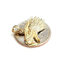 Load image into Gallery viewer, New 14k yellow Gold eagle Head Pendant charm gift fine jewelry unisex 3.1g
