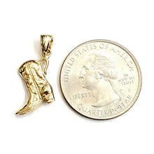 Load image into Gallery viewer, 14KT Yellow Gold Solid 3D Cowboy Boot Cowgirl Western Pendant Fine Jewelry 2.5g
