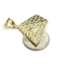 Load image into Gallery viewer, 10k yellow solid Gold Egyptian pyramid eye Pendant diamond cut fine jewelry 6.4g
