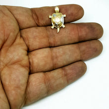 Load image into Gallery viewer, New 14k multi color gold turtle full body pendant charm gift fine jewelry 2.9g
