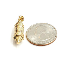 Load image into Gallery viewer, New 14k yellow gold 3D mezuzah star of David kabbalah Jewish Torah pendant 4.3g
