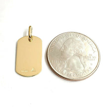 Load image into Gallery viewer, New 14k yellow Gold solid tiny dog tag name tag Pendant charm shiny jewelry 2.3g
