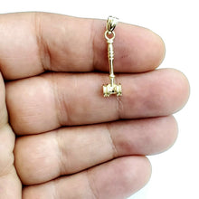 Load image into Gallery viewer, 14k Yellow Gold 3D judges gavel Auctioneer mallet Hammer Pendant jewelry 1.7g

