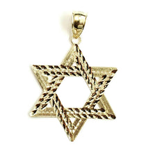 Load image into Gallery viewer, 10k yellow gold star of David Jewish Israel charm pendant religious jewelry 5.2g
