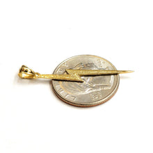 Load image into Gallery viewer, New 14k yellow gold lightning bolt pendant charm gift fine jewelry 0.8g
