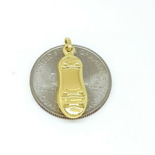 Load image into Gallery viewer, 14KT Yellow Gold Hollow 3D Classic Soccer Shoe Charm Pendant Fine Jewelry 1.5g

