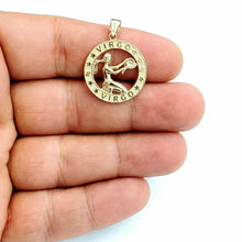 Load image into Gallery viewer, New 10k yellow Gold round Virgo zodiac sign Pendant charm astrology jewelry 2.3g
