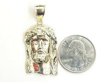 Load image into Gallery viewer, 10k yellow gold Jesus face head pendant charm fine gift religious jewelry 4.8g
