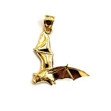 Load image into Gallery viewer, New 14k yellow gold 3D flying bat pendant charm gift fine jewelry polished 3.4g
