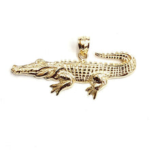 Load image into Gallery viewer, New 14k yellow Gold Alligator crocodile Pendant charm gift fine jewelry 3g
