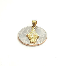 Load image into Gallery viewer, 14k solid yellow gold virgin Miraculous Milagrosa pendant religious jewelry 1g
