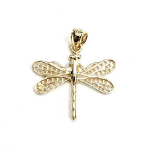 Load image into Gallery viewer, New 14k yellow gold dragonfly Pendant charm gift fine jewelry 1.7g
