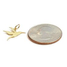 Load image into Gallery viewer, 14k yellow Gold tiny hummingbird Pendant charm fine gift jewelry for her 0.5g
