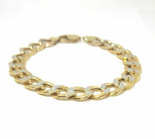 Load image into Gallery viewer, New Men&#39;s Women&#39;s 10K two tone Gold hollow Cuban Link bracelet 10.75mm 9&quot; 17.3g
