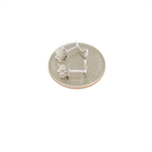 Load image into Gallery viewer, New 14k white Gold 0.11Ct Round Diamond moon stud Earrings Push Back Fastening
