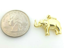 Load image into Gallery viewer, 14k yellow Gold hollow elephant 3D Pendant charm fine gift jewelry lucky 1.9g
