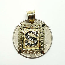Load image into Gallery viewer, 10k two tone gold initial S pendant alphabet charm diamond cut fine jewelry 1.9g
