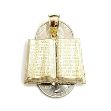 Load image into Gallery viewer, 10k yellow gold lord's prayer book our father bible verse pendant jewelry 9.7g
