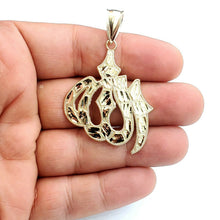 Load image into Gallery viewer, 10K Yellow Gold Nugget Allah Islamic God Pendant Charm religious jewelry 6.9g

