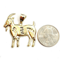 Load image into Gallery viewer, New 10k yellow Gold Goat Pendant charm diamond cut animal fine gift jewelry 4.5g

