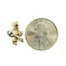 Load image into Gallery viewer, New 14k two tone Gold full body tiny angel heart Pendant charm fine jewelry 1.1g
