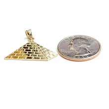 Load image into Gallery viewer, New 14k yellow solid Gold Egyptian pyramid Pendant fine gift jewelry 2.6g
