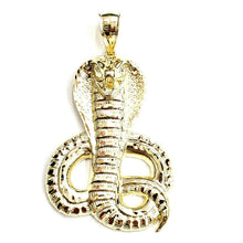 Load image into Gallery viewer, New 10k yellow gold cobra snake reptile Pendant charm gift fine jewelry 11.9g

