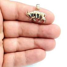 Load image into Gallery viewer, 14k yellow solid Gold taurus bull zodiac Pendant charm fine gift jewelry 3.1g
