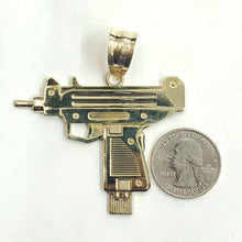 Load image into Gallery viewer, New 10k yellow Gold solid Uzi machine gun Pendant charm fine men's jewelry 9.3g
