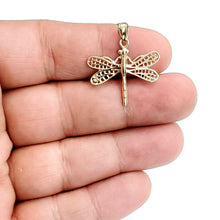 Load image into Gallery viewer, New 14k yellow gold dragonfly Pendant charm gift fine jewelry 1.7g
