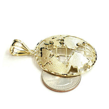 Load image into Gallery viewer, New 10k yellow gold round globe planet earth world map pendant jewelry 1.61" 9g
