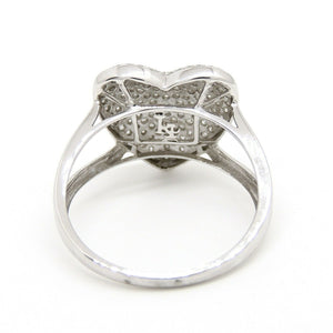 0.50Ct Natural Diamond In 14k white Gold Women's heart Ring fine gift Size 7.25