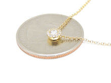 Load image into Gallery viewer, 14k yellow Gold 0.14Ct real Diamond necklace gift jewelry 18&quot; adjustable chain
