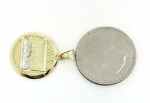 Load image into Gallery viewer, 10k two-tone gold round last supper pendant charm 0.75" religious jewelry 1.9g
