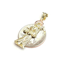 Load image into Gallery viewer, 10k yellow and rose gold Santa muerte holy death Pendant fine gift jewelry 2.4g
