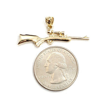 Load image into Gallery viewer, New 14k yellow Gold 3D gun rifle Pendant charm polished fine jewelry gift 3.1g
